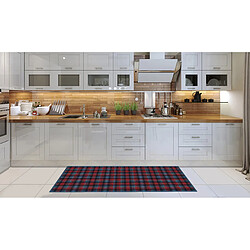 Alter Chemin de cuisine, 100% Made in Italy, Tapis antitache avec impression numérique, Chemin de table antidérapant et lavable, Modèle Tartan - Damaris, 140x52 cm