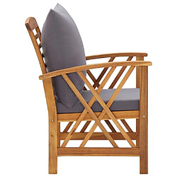 Acheter Maison Chic Lot de 2 Chaises de jardin,Fauteuil d'extérieur avec coussins Bois d'acacia massif -MN77803