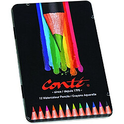 Arrow Conte Crayons de couleur Aquarellables Boîte Métal de 12