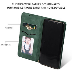 Wewoo Housse Coque Étui en cuir avec rabat horizontal magnétique Business Skin Feel rétro pour Samsung Galaxy S9 Plus vert armée