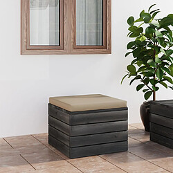 vidaXL Repose-pied palette de jardin avec coussin Bois de pin 