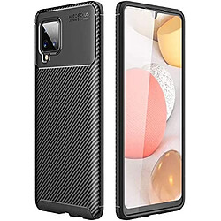 Xeptio Coque brossée noire Samsung Galaxy A12 4G Carbon Fiber Antichoc protection - Accessoires Pochette Case