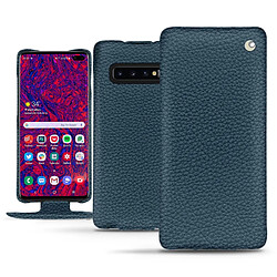 Housse cuir Samsung Galaxy S10+ - Rabat vertical - Indigo ( Pantone #1f4565 ) - NOREVE