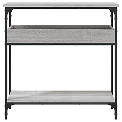 Avis vidaXL Table console avec étagère sonoma gris 75x29x75 cm