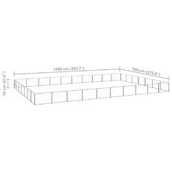 vidaXL Chenil Argenté 70 m² Acier pas cher