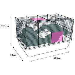 Acheter FLAMINGO Cage pour hamsters Jaro 2 50,5x33x32,5 cm Noir et bleu