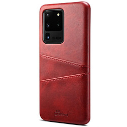 Coque en TPU + PU avec porte-cartes rouge pour votre Samsung Galaxy S20 Ultra