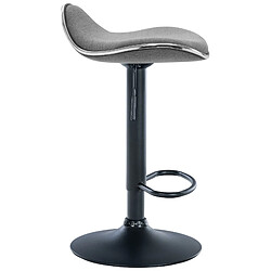 Avis Decoshop26 Tabouret de bar x1 assise ergonomique en tissu gris clair pied en trompette en métal noir 10_0005392