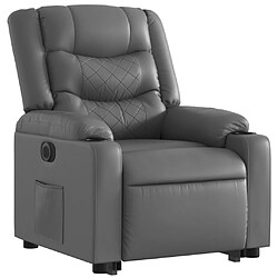 Avis vidaXL Fauteuil inclinable électrique gris similicuir