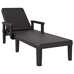 vidaXL Chaise longue réglable en hauteur à 4 positions polypropylène