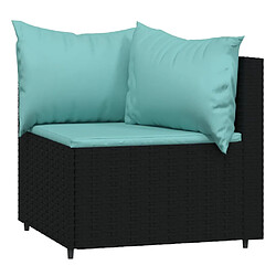 Acheter Maison Chic Salon de jardin 4 pcs + coussins - Mobilier/Meubles de jardin - Table et chaises d'extérieur Noir Résine tressée -MN90116