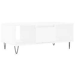 Maison Chic Table basse,Table Console Table d'appoint, Table pour salon Blanc 90x50x36,5 cm Bois d'ingénierie -MN52354