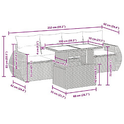 vidaXL Salon de jardin 5 pcs avec coussins gris résine tressée pas cher