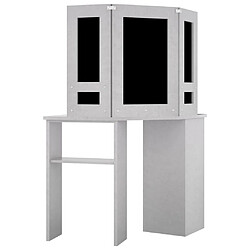 Acheter Helloshop26 Coiffeuse table de maquillage design meuble mobilier de chambre d'angle avec led 111 x 54 x 141,5 cm gris 02_0006390