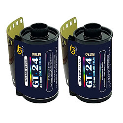 Gt Company GT Photo Pellicule Couleur GT24FILM 35mm - Lot de 2 Films 24 Poses - Idéal pour Photographie, Développement et Impression de Qualité - Bleu