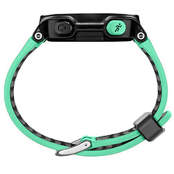 Bracelet en silicone trous ronds bicolores cyan/noir pour votre Garmin Forerunner 220/230/235/620/630