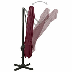 Acheter Maison Chic Parasol Jardin | Parasol déporté avec double toit 300x300 cm rouge bordeaux - GKD40457