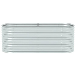 Avis vidaXL Lit surélevé de jardin 240x80x81 cm Acier galvanisé Argenté