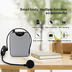 Universal Amplificateur vocal portable haut-parleur sans fil microphone mini hi-fi audio auxiliaire radio FM stéréo haut-parleur pour l'enseignant | haut-parleur portable (fil noir UE prise)