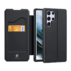 dux ducis skin x etui type bibliotheque pour samsung galaxy s22 ultra noir