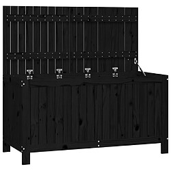 vidaXL Boîte de rangement de jardin Noir 121x55x64 cm Bois massif pin