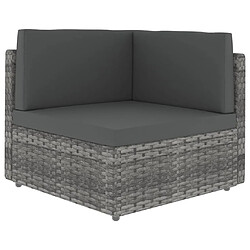 Avis vidaXL Salon de jardin 8 pcs avec coussins Gris Résine tressée