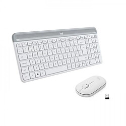 LOGITECH - Ensemble Clavier + Souris sans fil MK470 - AZERTY - Blanc