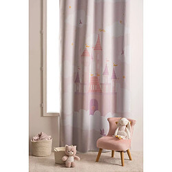 Atmosphera, Createur D'Interieur Rideau occultant enfant Château - 135 x 260 cm - Rose