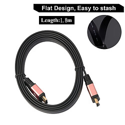 Wewoo Câble or et rose 1.5m HDMI 2.0 4K 30AWG haute vitesse 18Gbps plaqué connecteurs HDMI mâle à HDMI plat