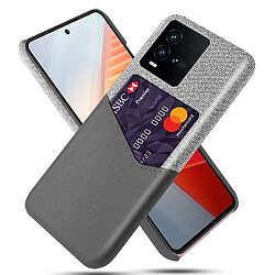 Coque en TPU + PU anti-chute avec porte-carte pour votre Vivo iQOO 10 5G - gris