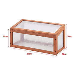 Helloshop26 Châssis de jardin toiture relevable en appentis en polycarbonate et pin 60 x 30 x 23-30 cm 03_0008266