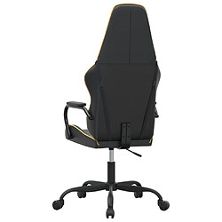 Maison Chic Chaise de jeu, Chaise gaming de massage, Fauteuil gamer d'ordinateur,Chaise de Bureau doré et noir similicuir -GKD84013 pas cher