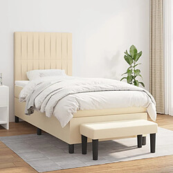 vidaXL Sommier à lattes de lit avec matelas Crème 80x200 cm Tissu