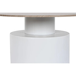 Pegane Table basse, table de salon ronde en métal et MDF- diamètre 80 x hauteur 43 cm