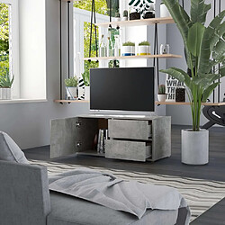 Avis Maison Chic Meuble TV scandinave - Banc TV pour salon Gris béton 80x34x36 cm Aggloméré -MN61131