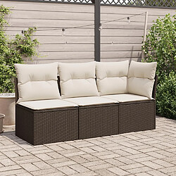 Avis Maison Chic Canapé de jardin sans accoudoirs coussins | Canapé d'extérieur | Fauteuil Sofa terrasse brun résine tressée -MN83819