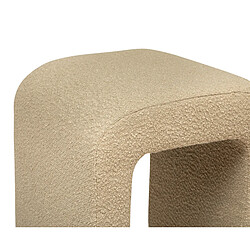 Pegane Pouf en bouclette, tabouret bouclette en MDF/polyester coloris beige - Longueur 41 x Profondeur 35.5 x Hauteur 43 cm