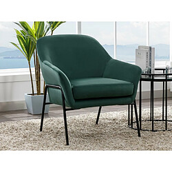 Vente-Unique Fauteuil en velours vert sapin CERITA pas cher