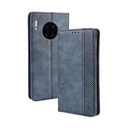 Wewoo Housse Coque Boucle magnétique rétro Crazy Horse Texture en cuir à rabat horizontal pour Huawei Mate 30 Proavec support et fentes cartes et cadre photo bleu