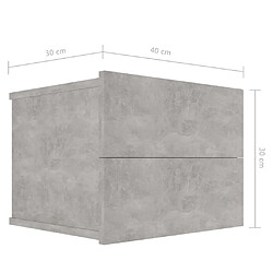 vidaXL Table de chevet Gris béton 40x30x30 cm Bois ingénierie pas cher