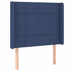 Maison Chic Tête de lit scandinave avec oreilles,meuble de chambre Bleu 83x16x118/128 cm Tissu -MN62363