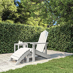 Maison Chic Chaise de jardin avec repose-pied - Fauteuil d'extérieur Adirondack PEHD Blanc -MN87711