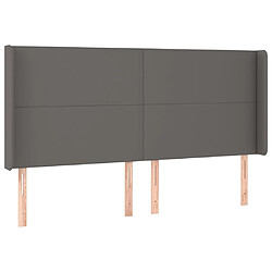 Avis Maison Chic Tête de lit scandinave à LED,meuble de chambre Gris 203x16x118/128 cm Similicuir -MN48515