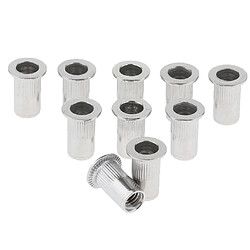 10pcs / lot filetage métrique en acier inoxydable filetage métrique M4-M8 écrou Rivnut Inserts Nut M5 pas cher