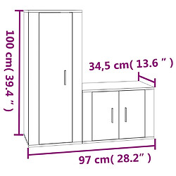 vidaXL Ensemble de meubles TV 2 pcs blanc brillant bois d'ingénierie pas cher