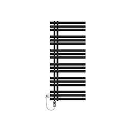 LuxeBath Radiateur de salle de bain acier noir mat 60x140 cm avec élément chauffant 900W