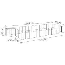 vidaXL Chenil Argenté 26,62 m² Acier pas cher