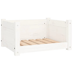 vidaXL Lit pour chien Blanc 55,5x45,5x28 cm Bois massif de pin