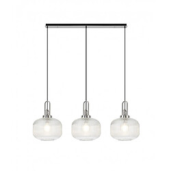 Luminaire Center Suspension 3 ampoules Nickel poli