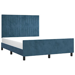 Avis Maison Chic Lit adulte - Cadre Structure de lit avec tête de lit Contemporain Bleu foncé 140x190 cm Velours -MN84479